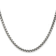 925 White Gold 3.6 mm Box Chain Necklace, Solid