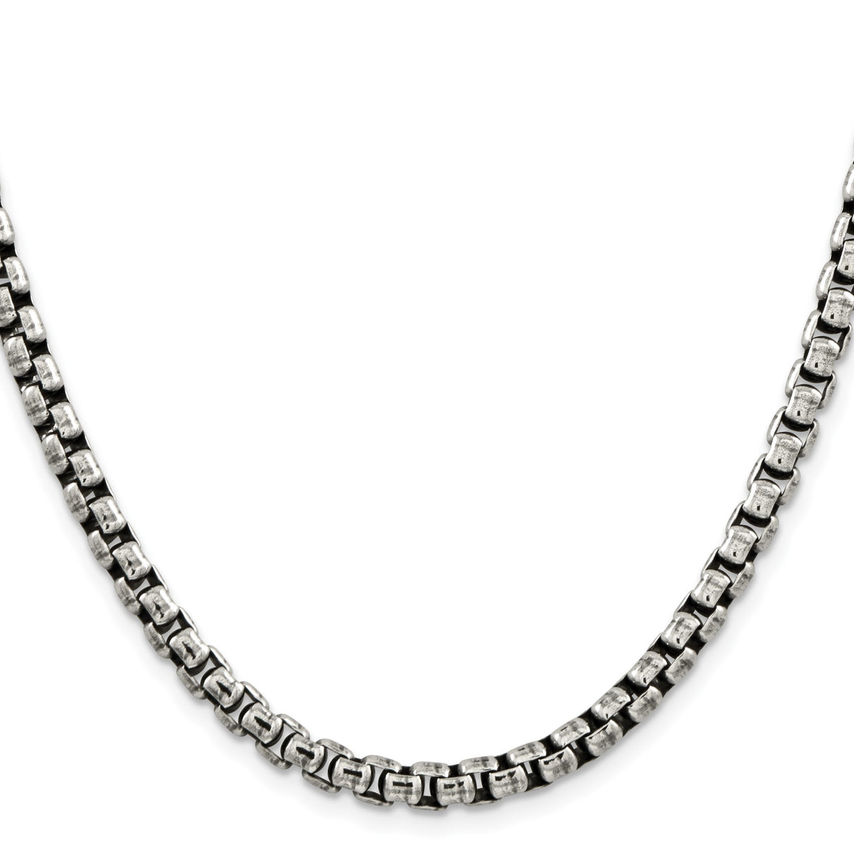 925 White Gold 5.2 mm Box Chain Necklace, Solid
