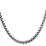 925 White Gold 5.2 mm Box Chain Necklace, Solid