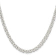925 White Gold 4.75 mm Polished Chain Necklace, Solid