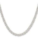925 White Gold 4.75 mm Polished Chain Necklace, Solid