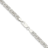 925 White Gold 4.75 mm Polished Chain Necklace, Solid alternate angle