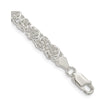 925 White Gold 4.75 mm Polished Chain Bracelet, Solid shown for scale