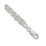 925 White Gold 4.75 mm Polished Chain Bracelet, Solid shown for scale
