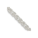 925 White Gold 4.75 mm Polished Chain Necklace, Solid detail view