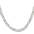 925 White Gold 5.5 mm Polished Chain Necklace, Solid