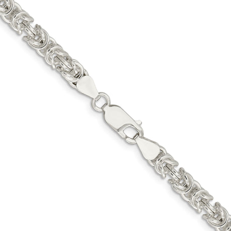 925 White Gold 5.5 mm Polished Chain Necklace, Solid alternate angle