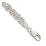 925 White Gold 5.5 mm Polished Chain Bracelet, Solid shown for scale