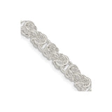 925 White Gold 5.5 mm Polished Chain Necklace, Solid detail view