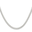 925 White Gold 4 mm Box Chain Necklace, Polished