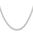 925 White Gold 4 mm Box Chain Necklace, Polished