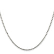 925 White Gold 2.25 mm Rope Chain Necklace, Polished