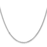 925 White Gold 2.8 mm Polished Chain Necklace, Solid