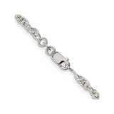 925 White Gold 2.75 mm Rope Chain Necklace, Polished alternate angle