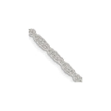 925 White Gold 2.75 mm Rope Chain Necklace, Polished detail view