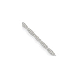 925 White Gold 1.95 mm Rope Chain Necklace, Polished alternate angle