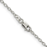 925 White Gold 1.6 mm Polished Chain Necklace, Solid alternate angle