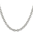 925 White Gold 6.25 mm Polished Chain Necklace, Solid