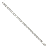 925 White Gold 6.25 mm Polished Chain Bracelet, Solid