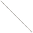 925 White Gold 4 mm Polished Chain Bracelet, Solid