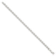 925 White Gold 4 mm Polished Chain Bracelet, Solid