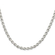 925 White Gold 4 mm Polished Chain Necklace