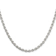 925 White Gold 3.5 mm Polished Chain Necklace