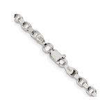 925 White Gold 3.5 mm Polished Chain Necklace alternate angle