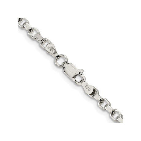 925 White Gold 3.5 mm Polished Chain Necklace alternate angle