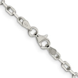 925 White Gold 2.75 mm Polished Chain Necklace, Solid alternate angle