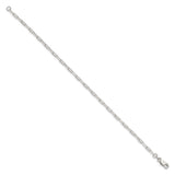 925 White Gold 2.75 mm Polished Chain Bracelet, Solid