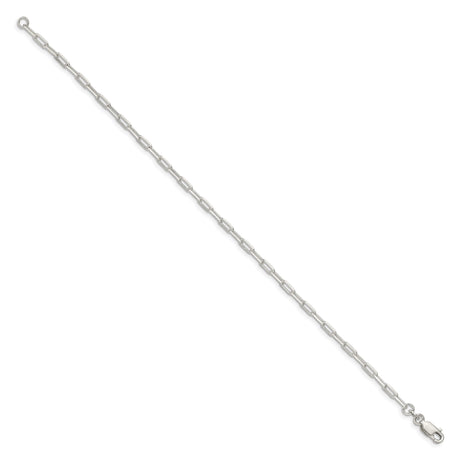 925 White Gold 2.75 mm Polished Chain Bracelet, Solid