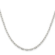 925 White Gold 2.75 mm Polished Chain Necklace