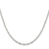 925 White Gold 2.75 mm Polished Chain Necklace