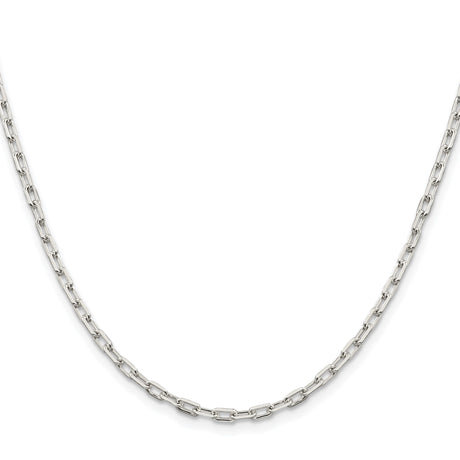 925 White Gold 2.75 mm Polished Chain Necklace
