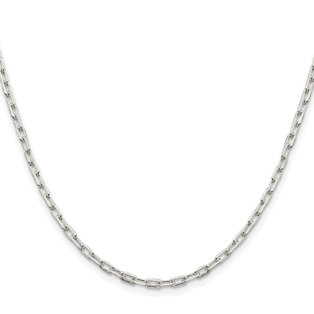 925 White Gold 2.75 mm Polished Chain Necklace