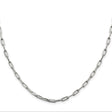 925 White Gold 3.25 mm Polished Chain Necklace, Solid