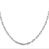 925 White Gold 3.25 mm Polished Chain Necklace, Solid