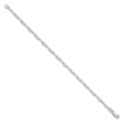 925 White Gold 3.25 mm Polished Chain Bracelet, Solid