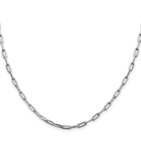 925 White Gold 3.25 mm Polished Chain Necklace