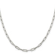 925 White Gold 4.25 mm Polished Chain Necklace, Solid