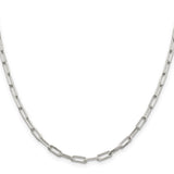 925 White Gold 4.25 mm Polished Chain Necklace, Solid