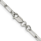 925 White Gold 4.25 mm Polished Chain Necklace, Solid alternate angle
