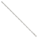 925 White Gold 4.25 mm Polished Chain Bracelet, Solid