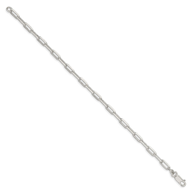 925 White Gold 4.25 mm Polished Chain Bracelet, Solid