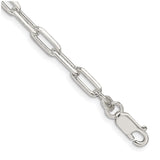 925 White Gold 4.25 mm Polished Chain Bracelet, Solid shown for scale