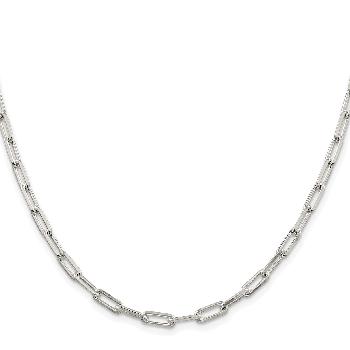 925 White Gold 4.25 mm Polished Chain Necklace
