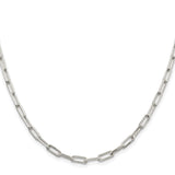 925 White Gold 4.25 mm Polished Chain Necklace