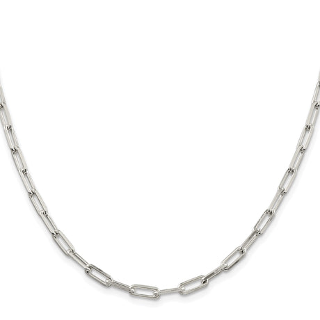 925 White Gold 4.25 mm Polished Chain Necklace