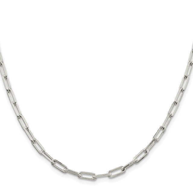 925 White Gold 4.25 mm Polished Chain Necklace